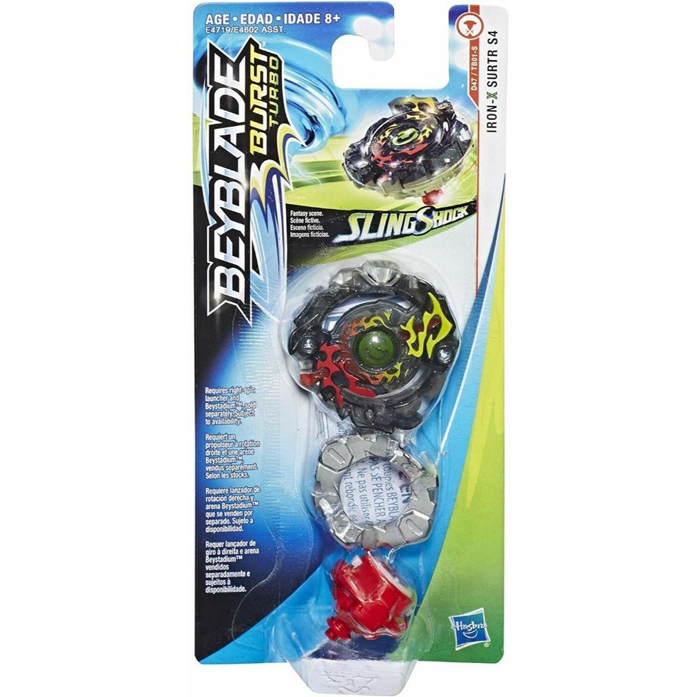 New BEYBLADE Burst Turbo Slingshock Single Top Iron- X Surtr S4 Kids Battle Toy